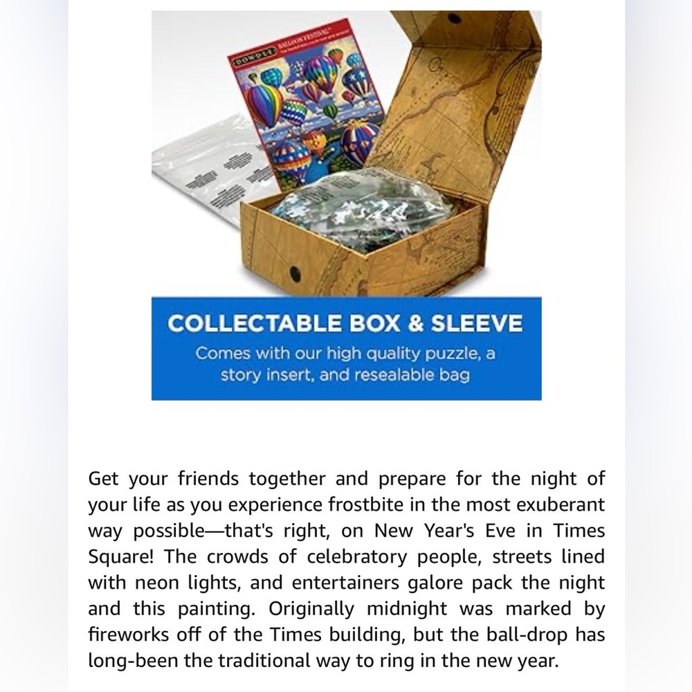 Dowdle Puzzles New Years Eve Time Square 1000 piece puzzle. Eric Dowdle, artist - Picture 2 of 5